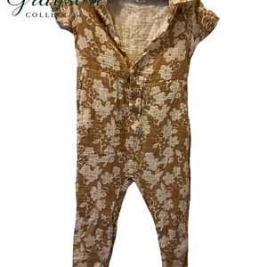 Grayson Collective Brown Floral Kids One Piece Footie